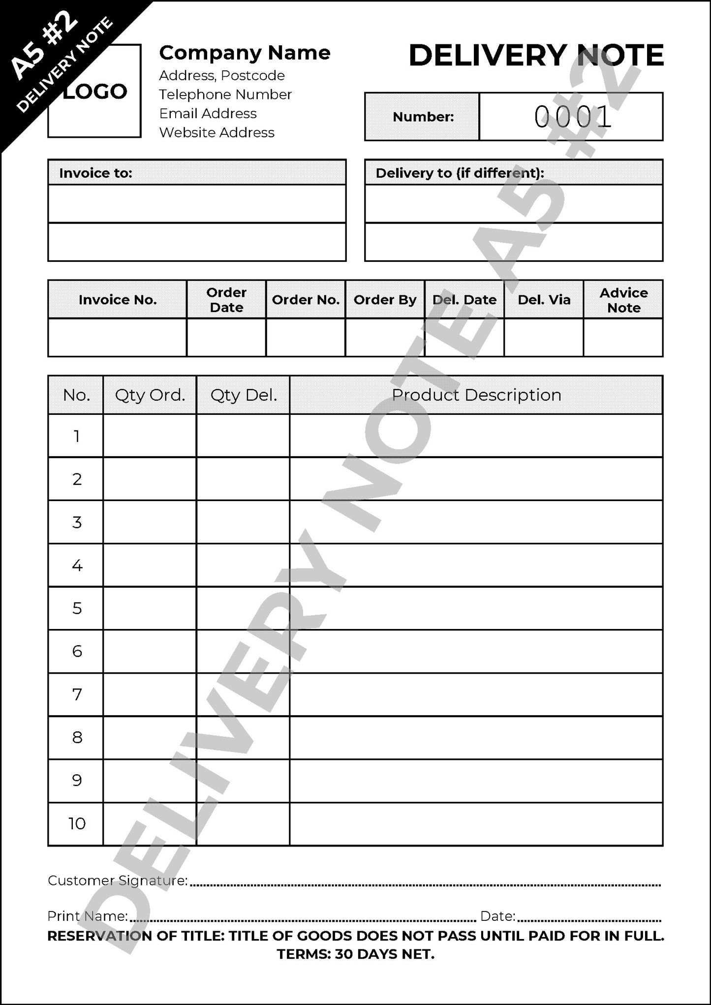 Delivery Note Templates