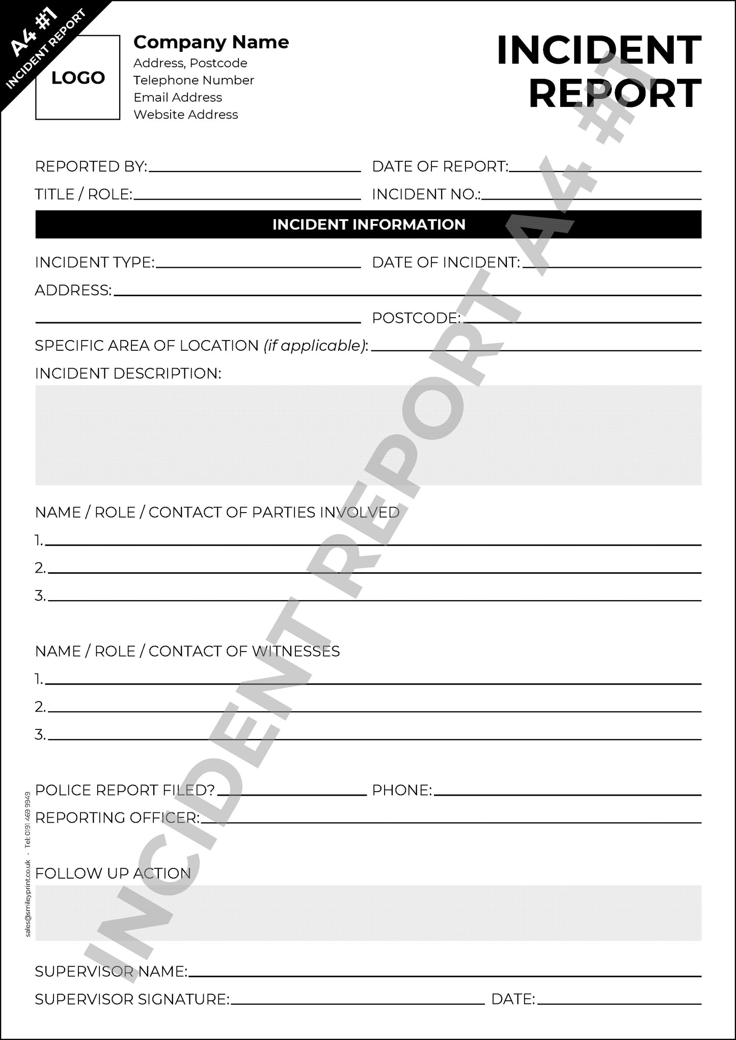 Incident Form Templates