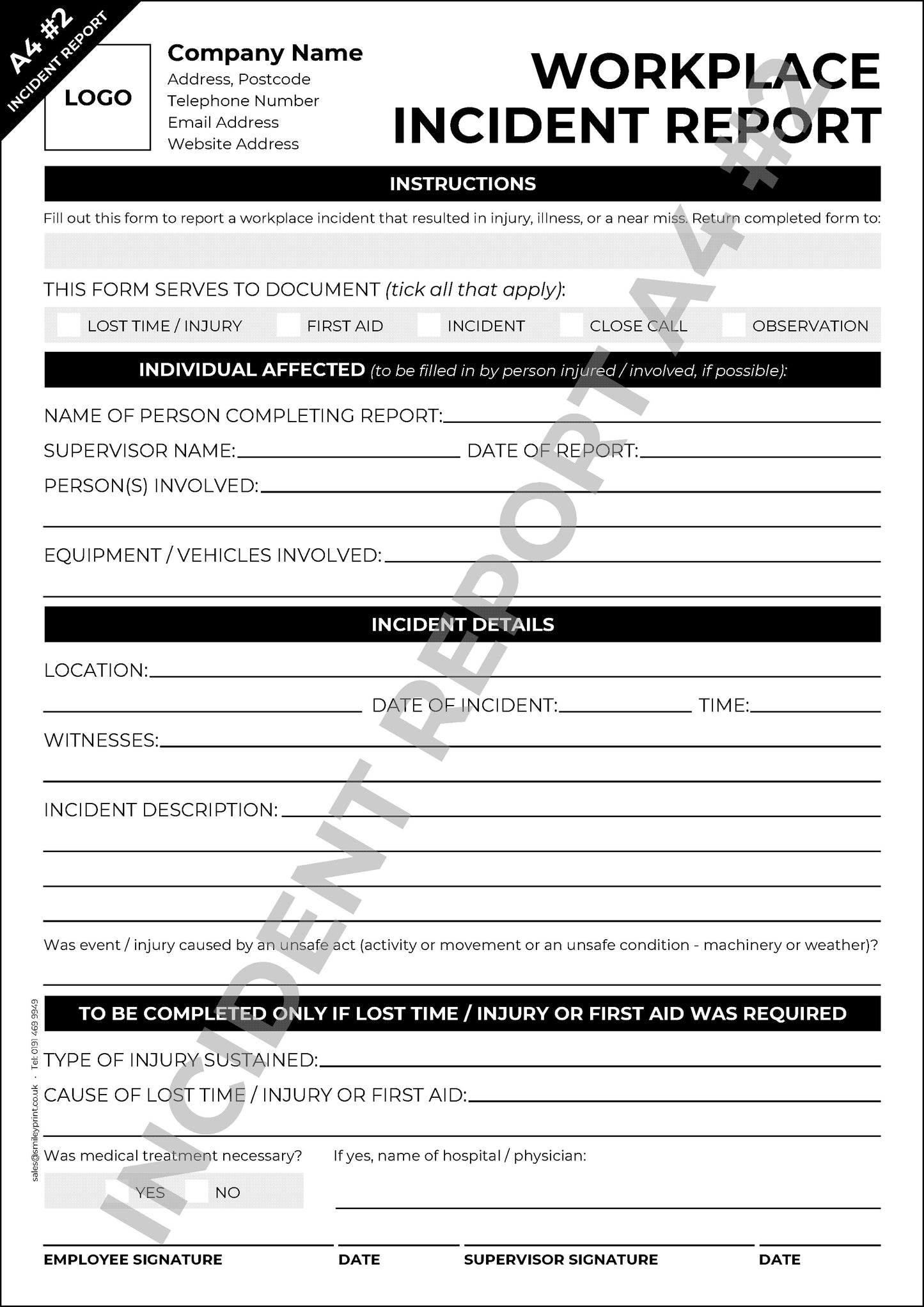 Incident Form Templates