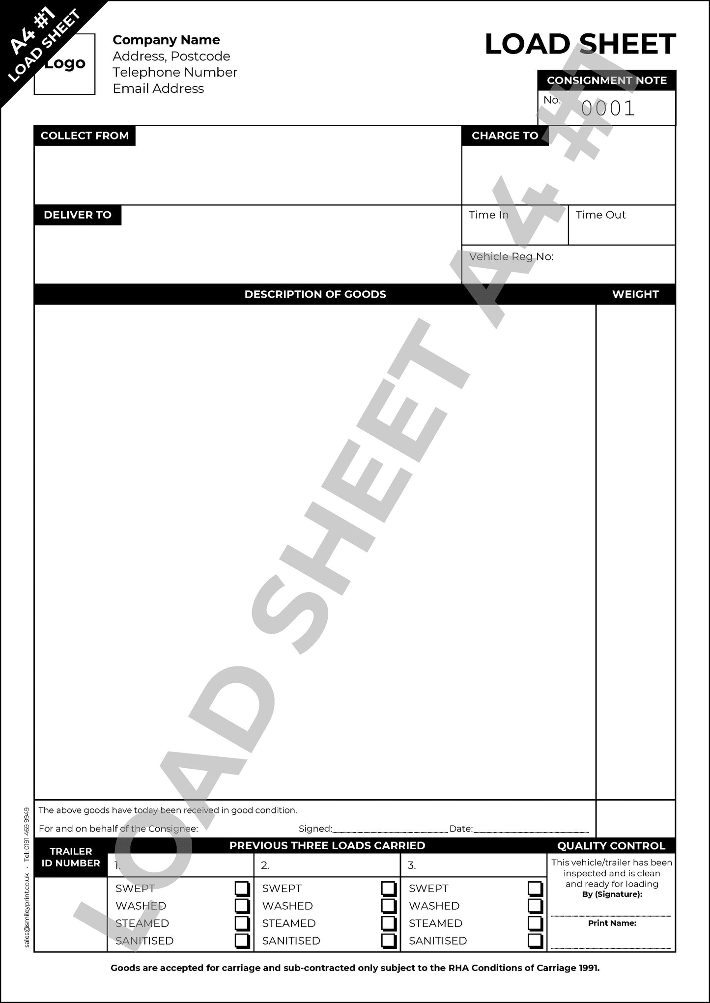 Load Sheet Templates