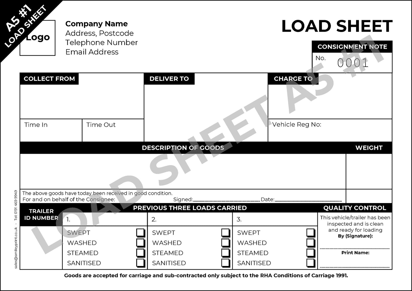 Load Sheet Templates