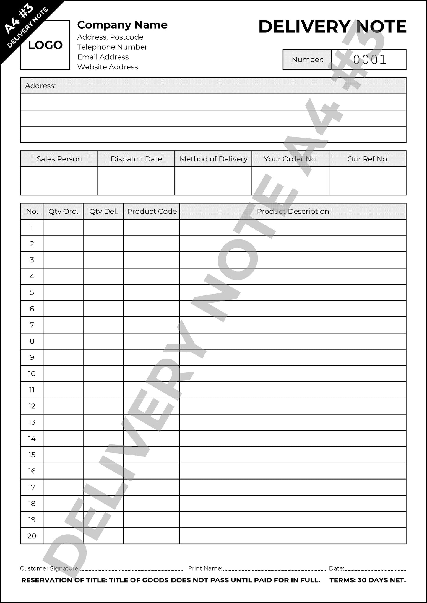 Delivery Note Templates