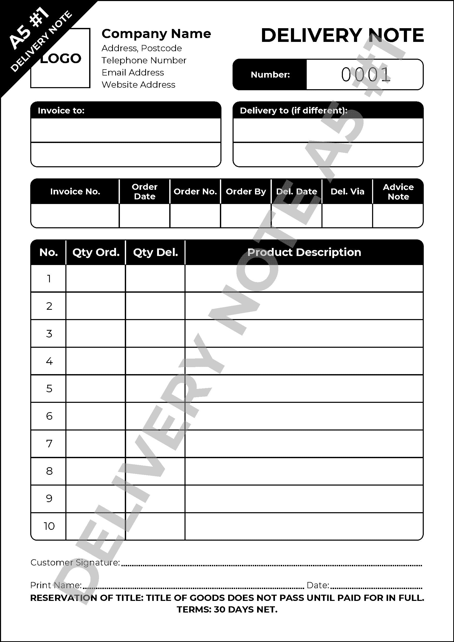Delivery Note Templates – SmileyPrint1