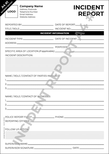 Incident Form Templates